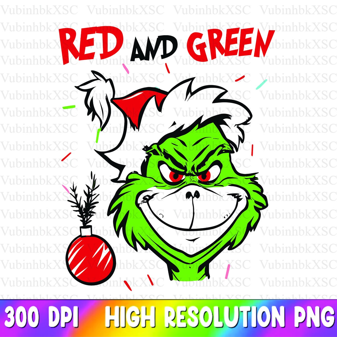 Grinch Red and Green Png, the Grinch Png, Grinch Christmas Png, Grinch
