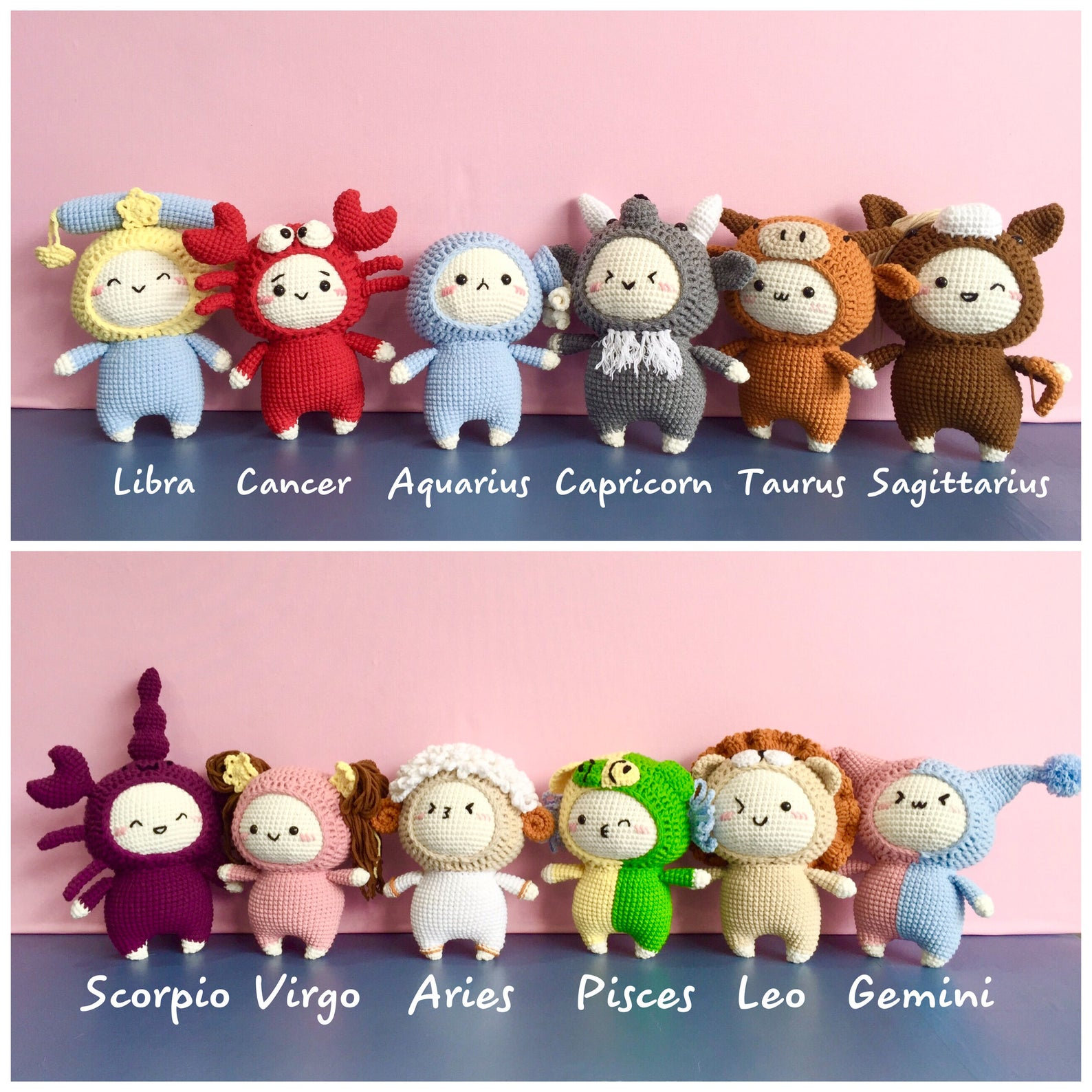 12 Zodiac Signs Crochet Doll Finished Products Handmade Etsy
