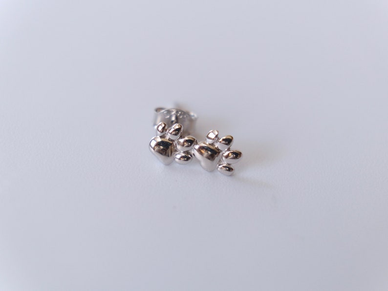 Hypoallergenic Perfect Gift for Kids 925 Sterling Silver Cute Double Dog Paw Stud Earrings Pet Paw Print Jewelry
