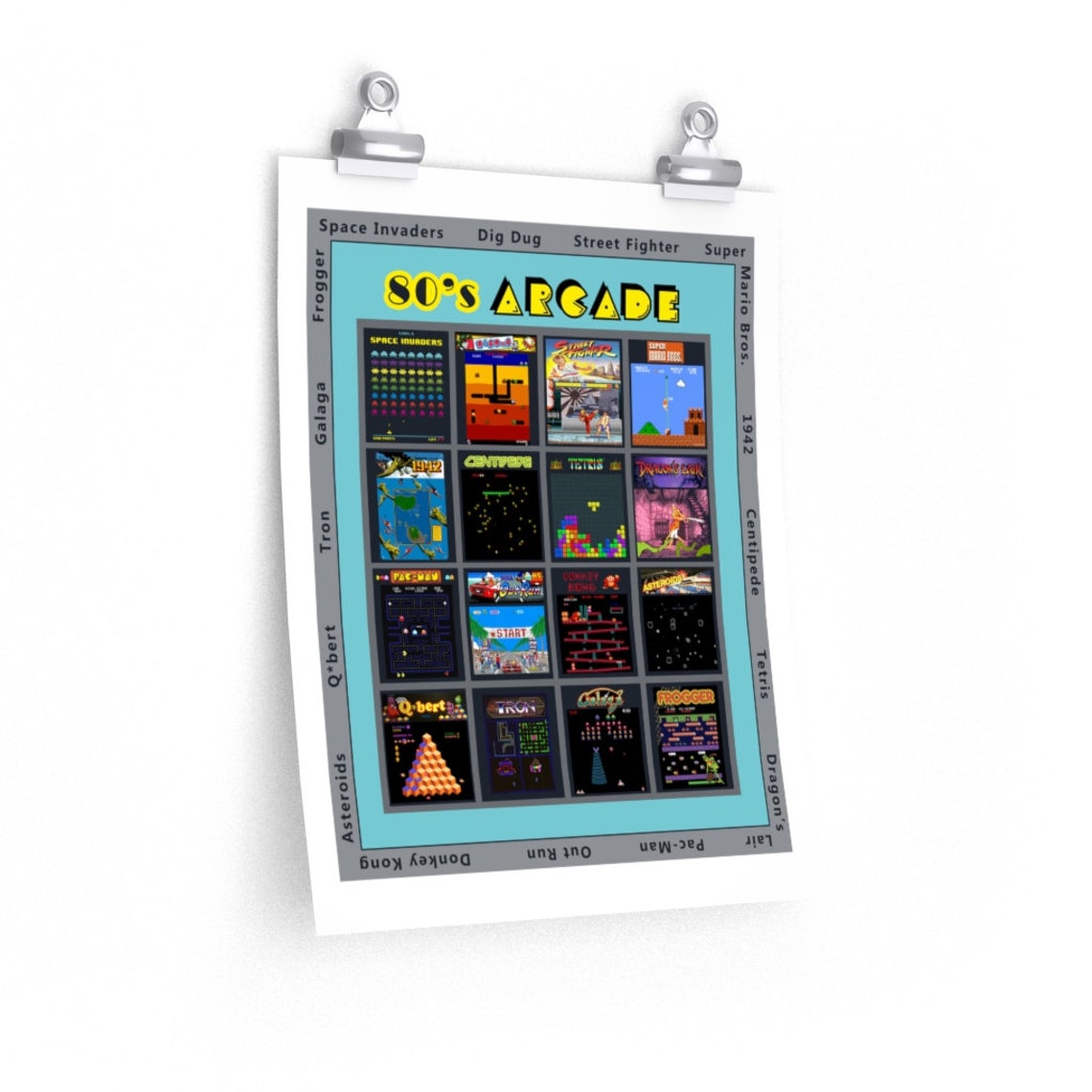 80's Arcade Games Poster Retro Video Games 80's Etsy Canada
