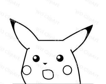 Pikachu Svg Black and White - Etsy Canada