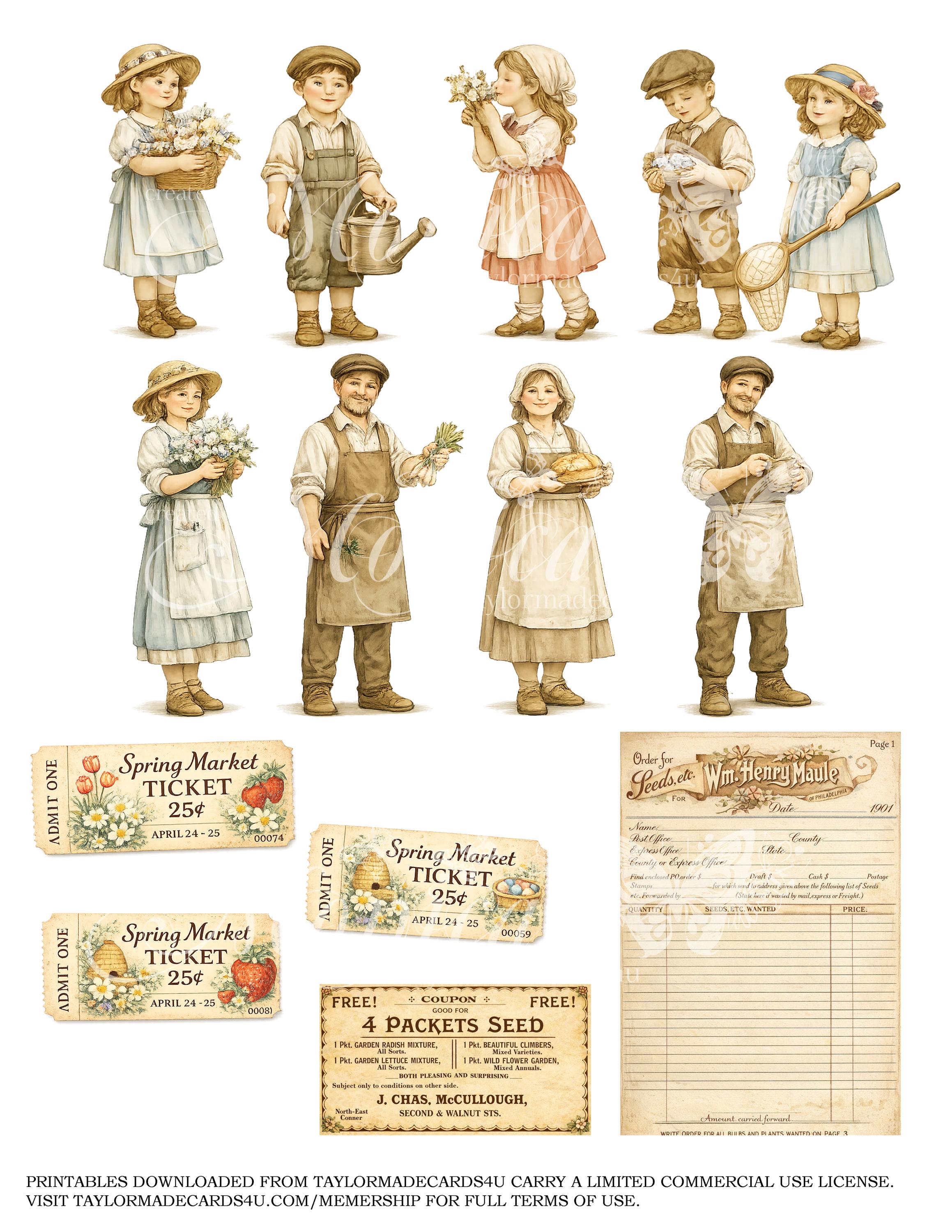 Spring Market Junk Journal Kit Printable, Garden Ephemera Bundle ...