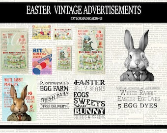Vintage Easter Advertising Ephemera Kit | Junk Journal Papers, Collage Sheets (Digital Download)