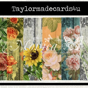 Textured Florals Paper Pack 8.5 x 11 inch digital paper pack instant download printable digital paper digital collage sheet