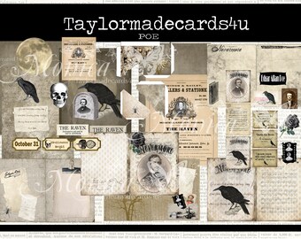 Edgar Allan Poe Digital Journal Kit: Halloween Ephemera (Digital Download)