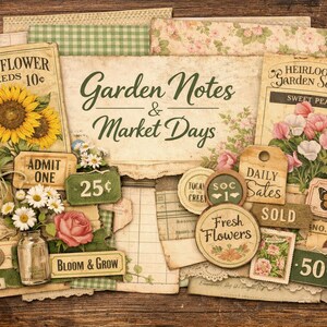 Spring Market Junk Journal Kit Printable, Garden Ephemera Bundle ...
