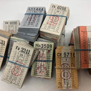 Vintage Bus Tickets: London / 12 pc/ Assorted / Travel Ephemera / Ticket lot