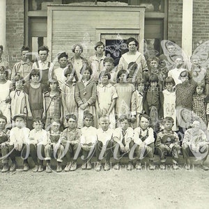 Vintage schoolklasfoto - zwart-wit jaren 1920