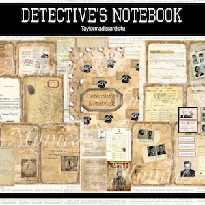 Détective principal, criminel, kit de journal numérique, Alcatraz, fabrication de cartes, scrapbooking de journal indésirable