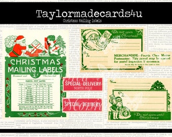 Christmas Mailing Labels, Christmas Printable, Forth Class label, Paper Craft, scrapbooking, Junk Journal, Card Making,