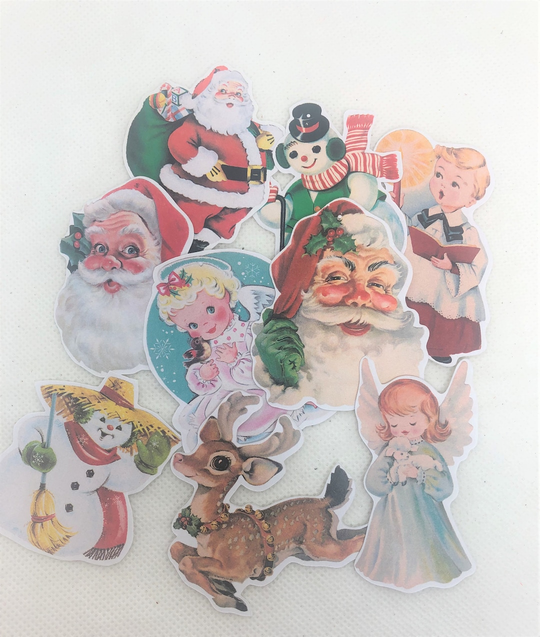 Vintage Christmas Stickers. Junk Journal, Ephemera, Vintage Stickers
