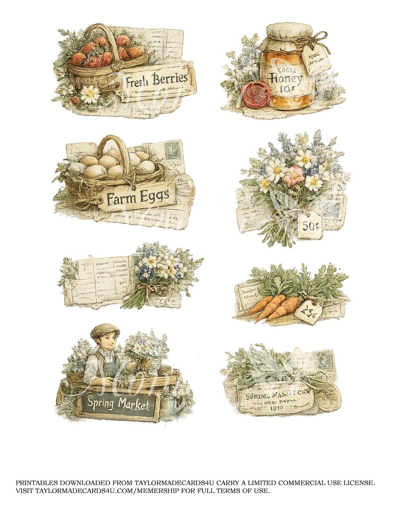 Spring Market Junk Journal Kit Printable, Garden Ephemera Bundle ...