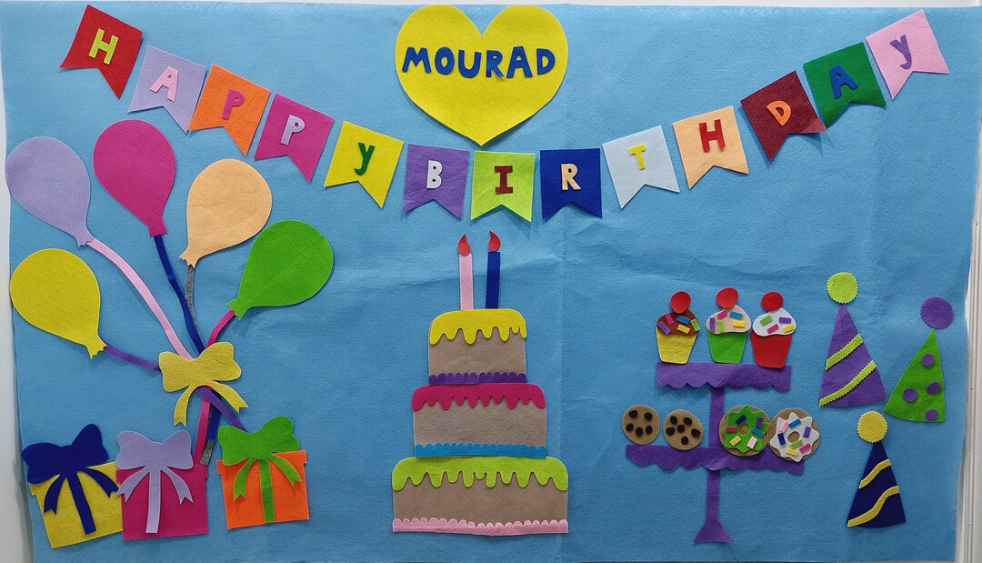 Birthday Felt Board // Party Felt Board // Birthday Decoration Etsy