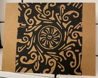 Graphic Pattern Stamp Greeting Card + Envelope