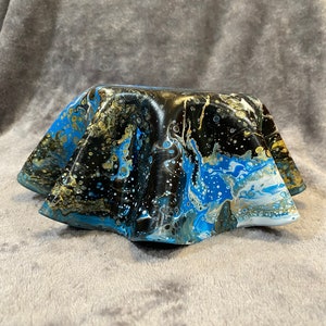 Blue, Black and Gold Painted Record Plant Pot image 3