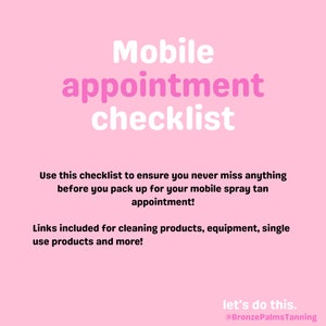 Mobile Appointment Checklist, Spray Tan Logo, Tanning Stickers, Tanning Salon, Spray Tan Sign, Spray Tan Shirt, Salon Sign, Salon Decor