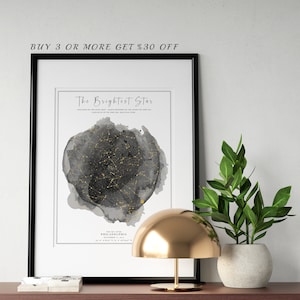 Carte des étoiles personnalisée par date, carte du ciel personnalisée, impression de ciel nocturne, le jour de votre naissance, cadeau de mariage, cadeau de fête des mères image 7