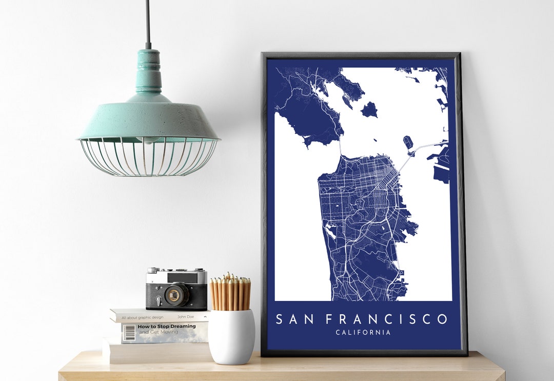 SAN FRANCISCO City Map PRINTABLE Color Wall Art Poster Modern - Etsy