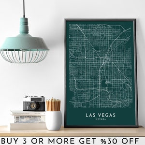 LAS VEGAS Stadt Karte DRUCKBARE Farbe Wand Kunst Poster Modern Minimalist Büro Dekoration Nevada Digitale Datei
