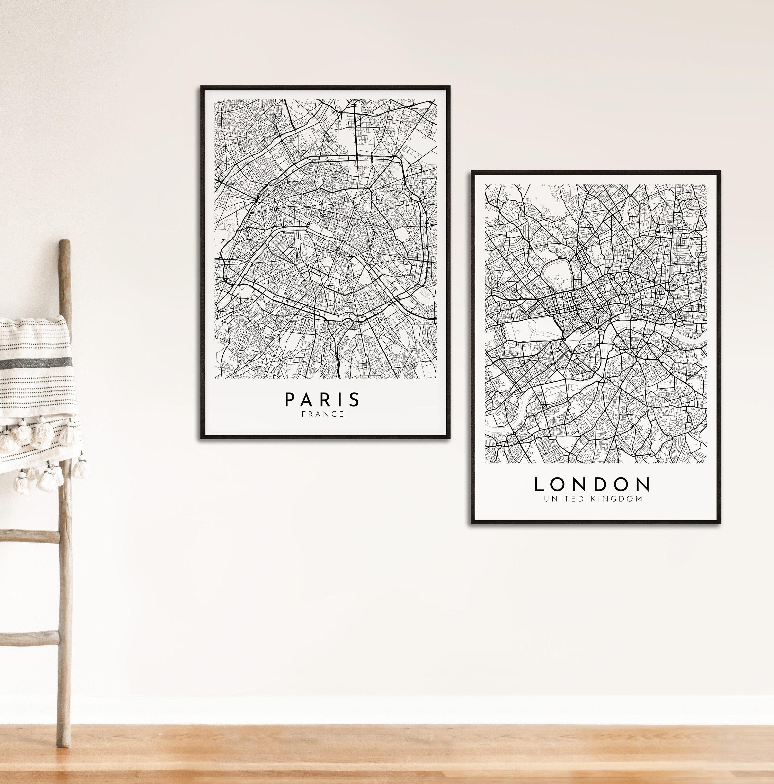 CHICAGO City Map PRINTABLE Black and White Wall Art Poster | Etsy