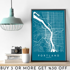 PORTLAND City Map PRINTABLE Color Wall Art Poster Modern Minimalist Office Decoration OREGON Digital File
