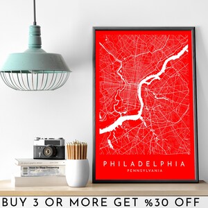 PHILADELPHIA Stadt Karte DRUCKBARE Farbe Wand Kunst Poster Modern Minimalist Büro Dekoration PENNSYLVANIA Usa Amerika Digitale Datei