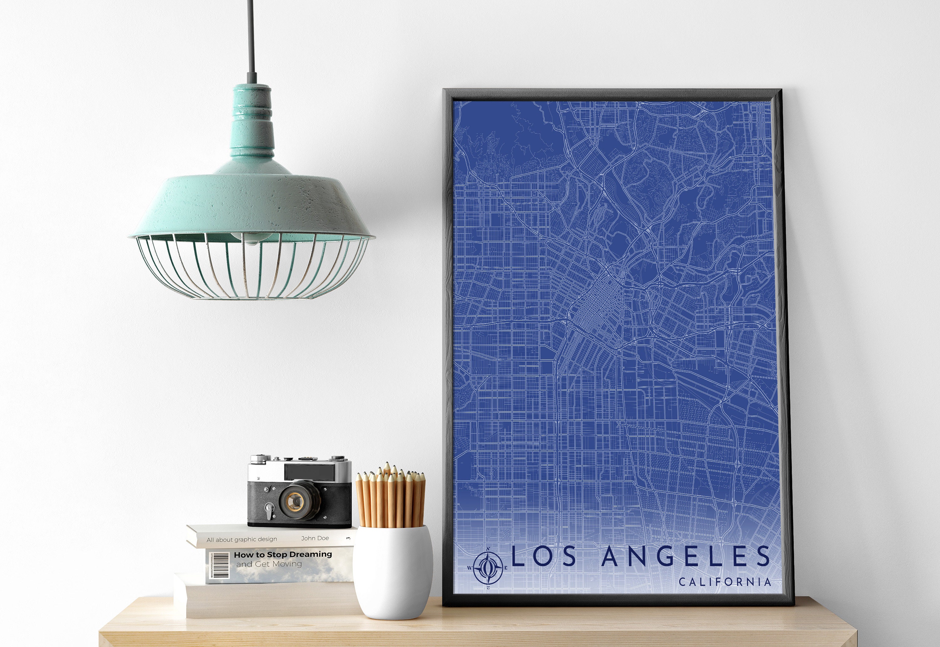 LOS ANGELES City Map PRINTABLE Blueprint Wall Art Poster Etsy