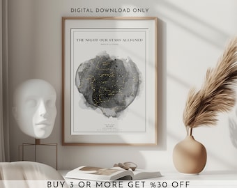 Custom Star Map by Date, Personalized Star Chart, Night Sky Print, Anniversary Gift, Night We Met, The Day you were born, Wedding gift