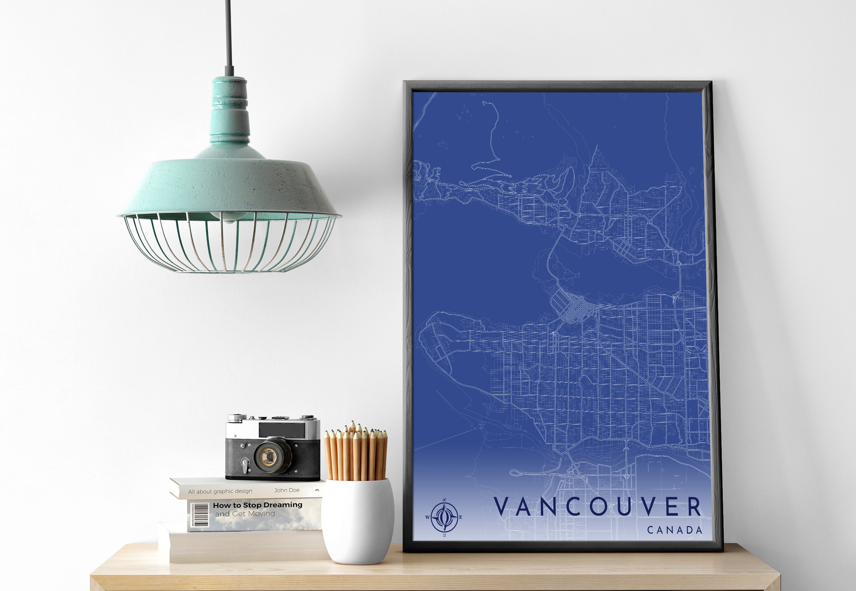 VANCOUVER City Map PRINTABLE Blueprint Map Wall Art Poster Etsy
