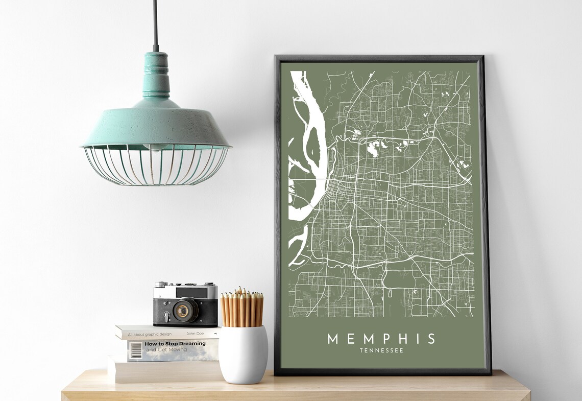 MEMPHIS City Map PRINTABLE Color Wall Art Poster Modern | Etsy