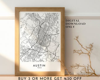 CUSTOM CITY Map, Personalized Map Poster, Printable Map Wall Art, Instant Download Map of Your Location, Any Town, City, Map Gift, DIGITAL