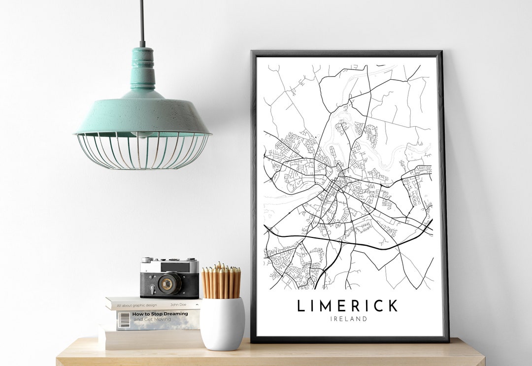 LIMERICK City Map PRINTABLE Black and White Wall Art Poster - Etsy