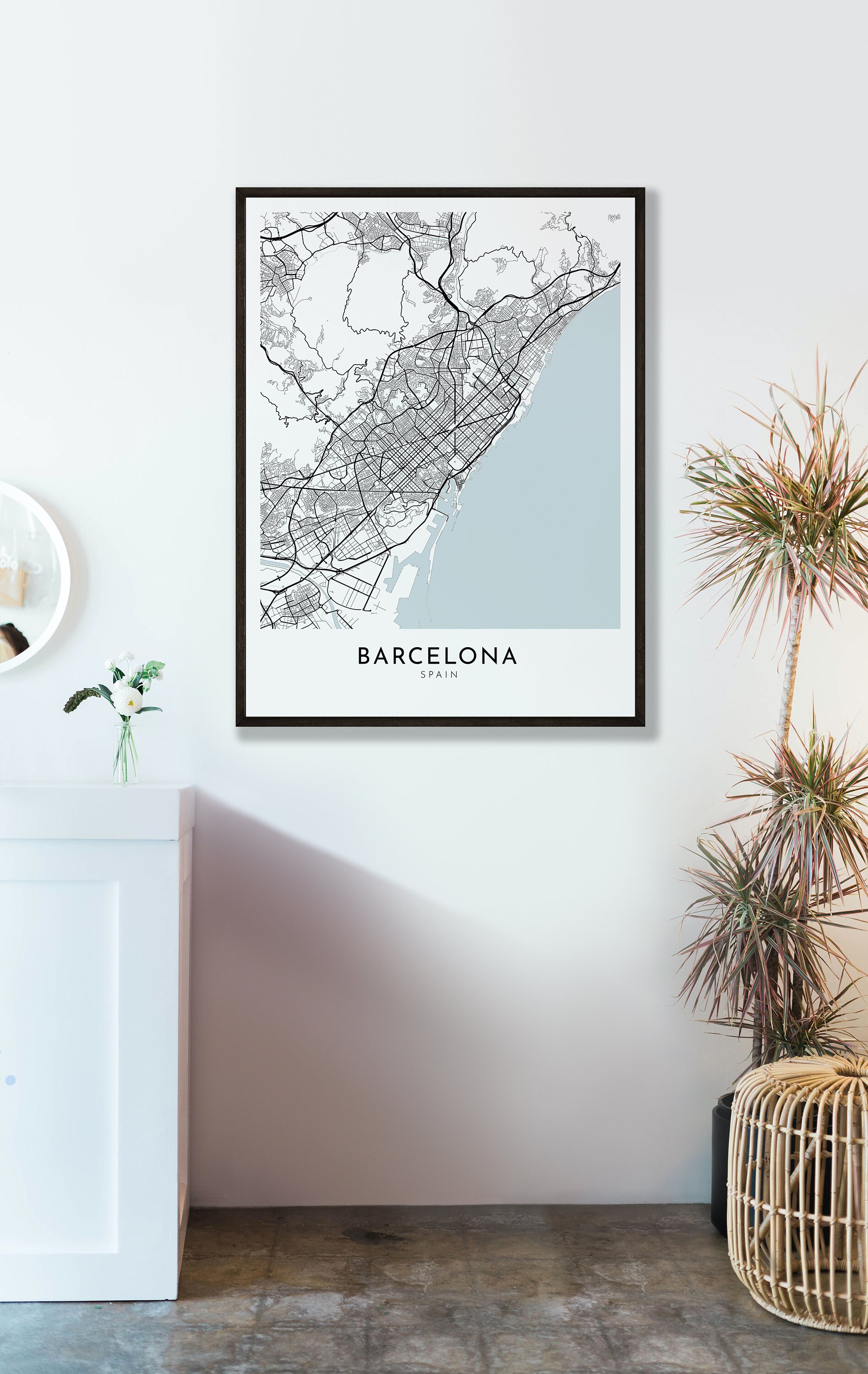 BARCELONA City Map PRINTABLE Black - Il Fullxfull.4949225671 Ttvj 