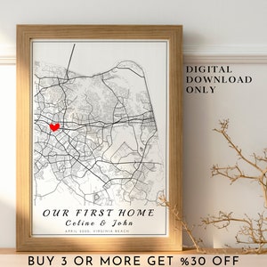 Mappa personalizzata della nuova casa STAMPABILE Poster con posizione personalizzata Prima casa che si allontana Regalo di inaugurazione della casa del nuovo proprietario Download immediato
