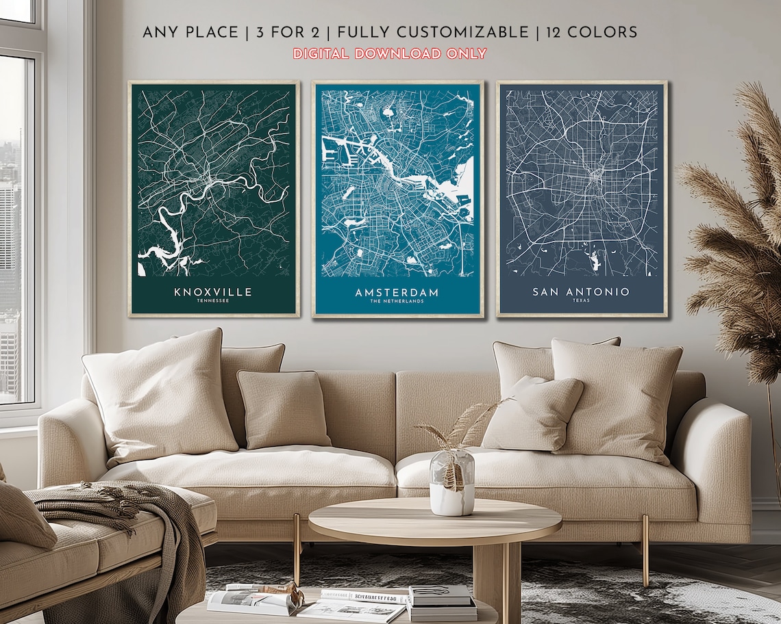 Personalized Map Poster | Custom City Map Print | Any City or Location ...