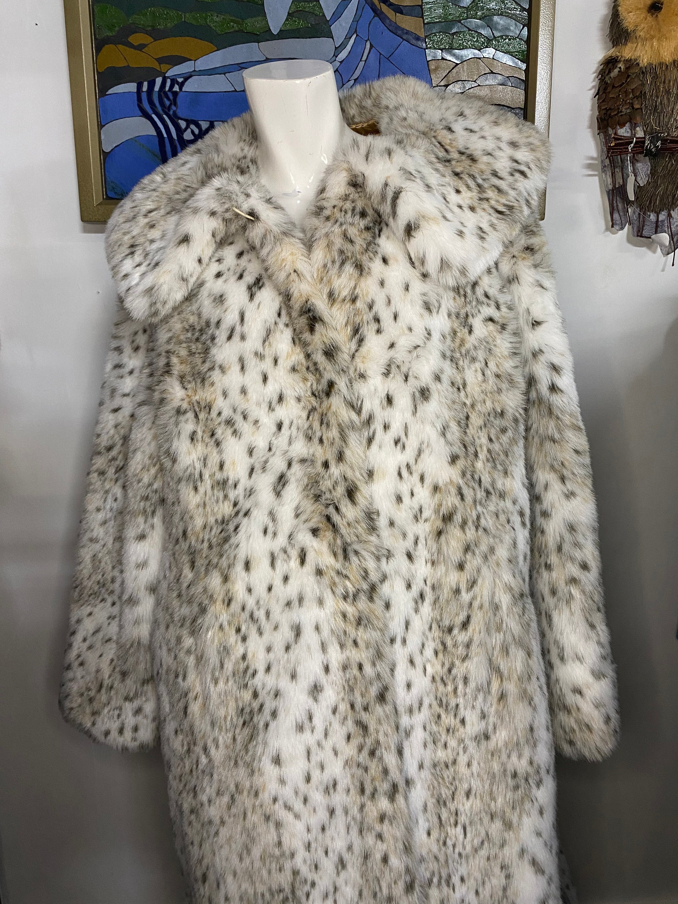 Lovely Women's White Faux Fur Coat Etsy