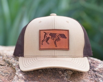 De Cuero Con Parche De Pu Gsp German Shorthair Pointer Hat De Cuero Con Parche De Pu Gsp German Shorthair Pointer Hat