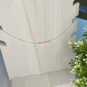 Dainty fire opal bar necklace minimalist layering silver chain necklace blue fire opal October birthstone clavicle necklace MOther&#39;s day