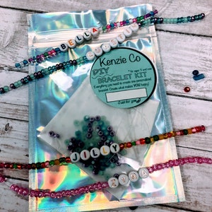Party favor bracelet kit goodie bag idea PERSONALIZED DIY bracelet making kit make your own name bracelet set name bracelet best friend gift