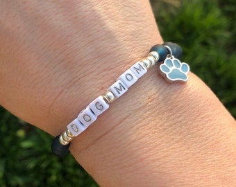 Dog Mom bracelet pet jewelry paw print charm bracelet dog bracelet puppy bracelets