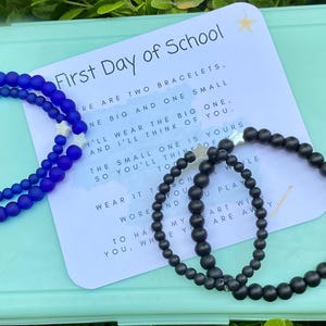 Mommy and me/ daddy and me first day of school bracelet set  with star shell bead bracelet set back to school bracelets