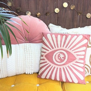 Mind's Eye Pillowcase Third Eye, Sacred Space, Lucid Dreaming, Recycled Cotton, Vegan, Pink Pillowcase Goddess Provisions image 1