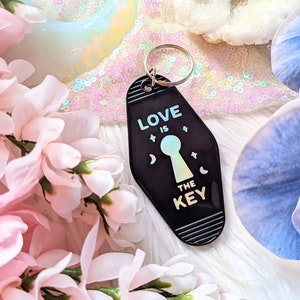 Moon Hotel Keychain Hotel, Charm, Moon Phases, Love Key Chain, Vintage Key Chain, Love is the Key, Witchy Things, Goddess Provisions image 1