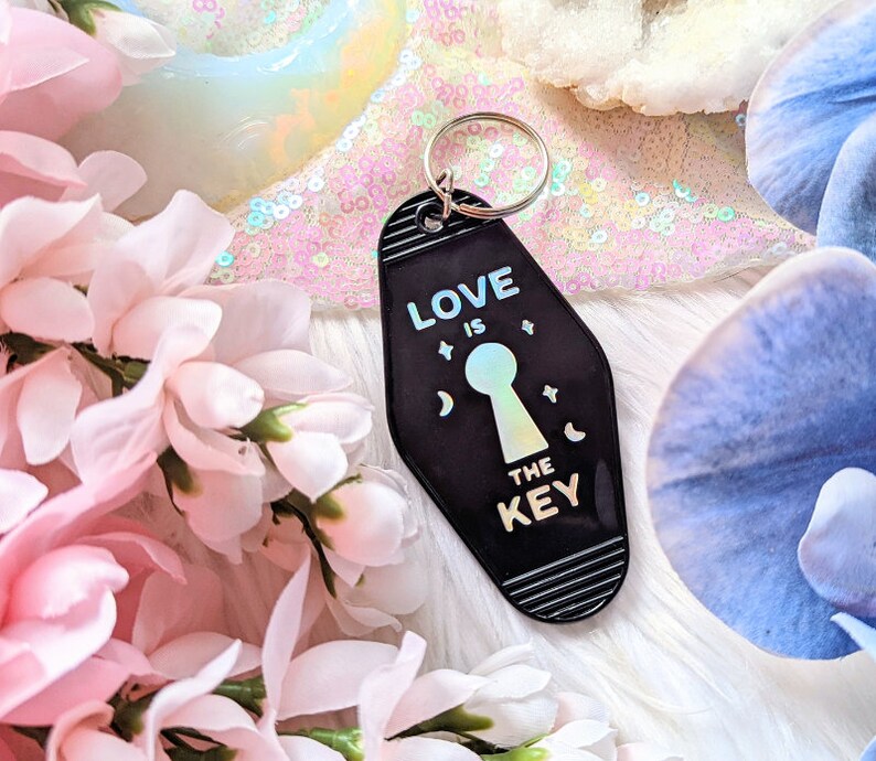 Moon Hotel Keychain Hotel, Charm, Moon Phases, Love Key Chain, Vintage Key Chain, Love is the Key, Witchy Things, Goddess Provisions image 1