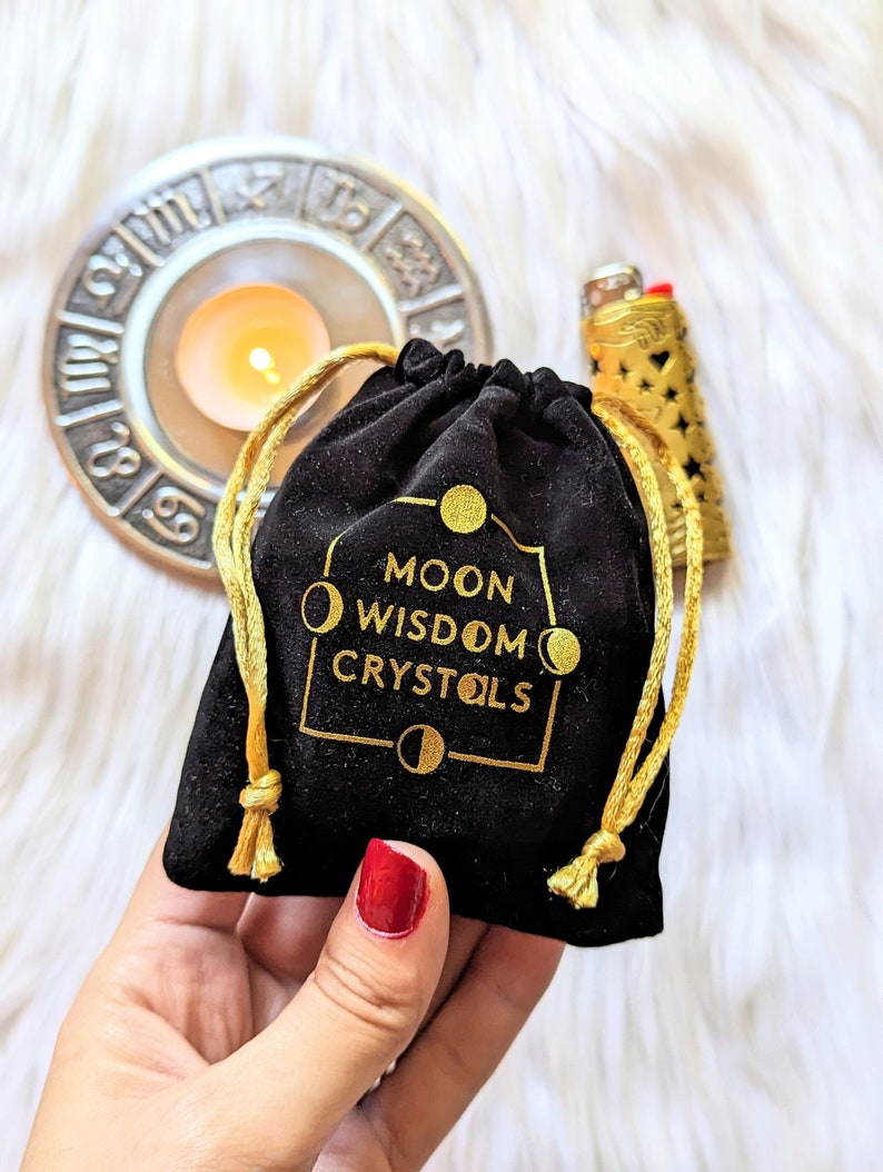 Moon Phase Crystal Set Color Magic, Black Jasper, Ritual Tool, Witchy Gift, Lunar Tracking, Moon Magic, Metaphysical Crystals, Moon Stone image 4