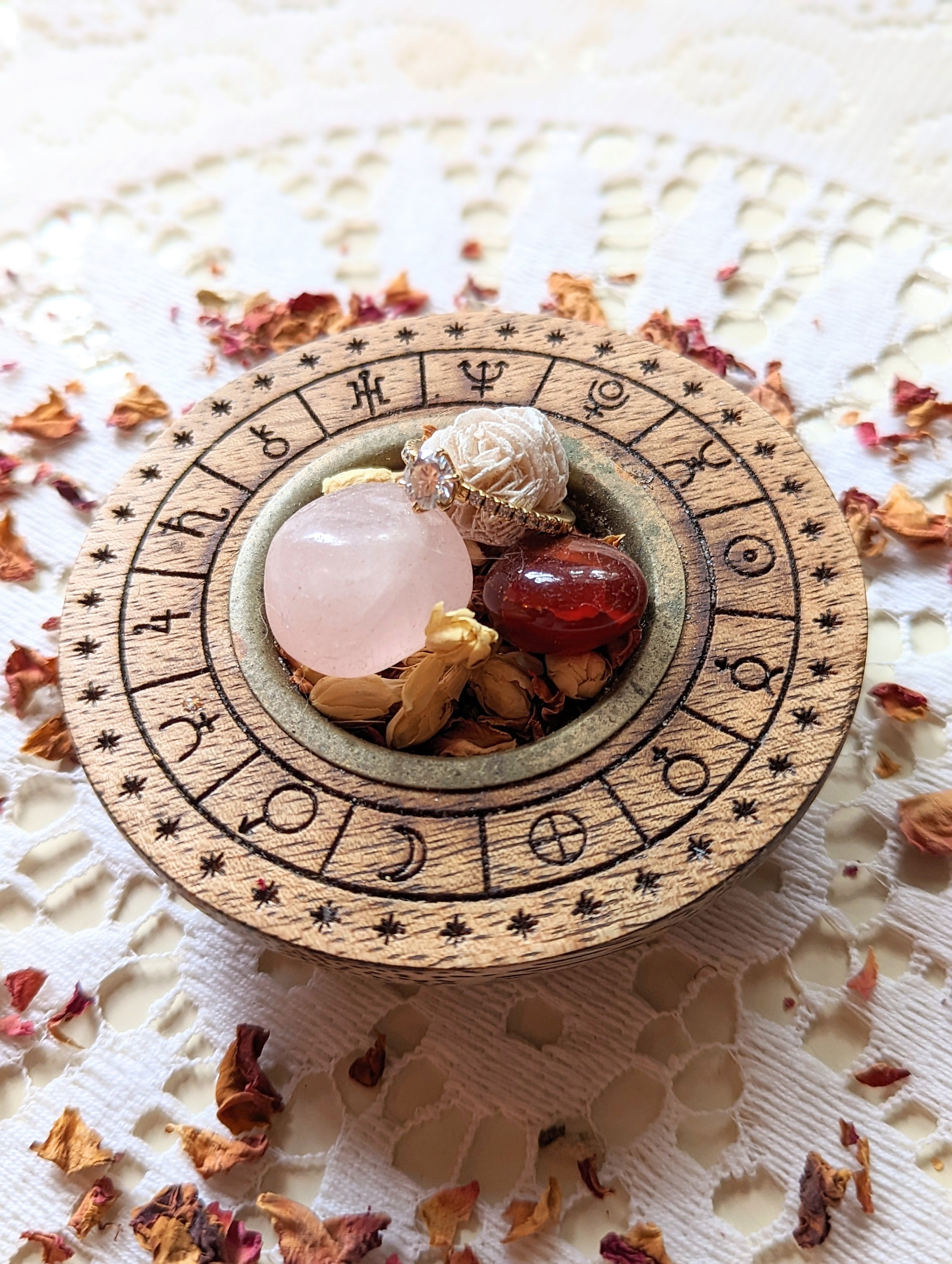 Charcoal Burner Incense Holder Zodiac Astrology, Altar Tool, Loose