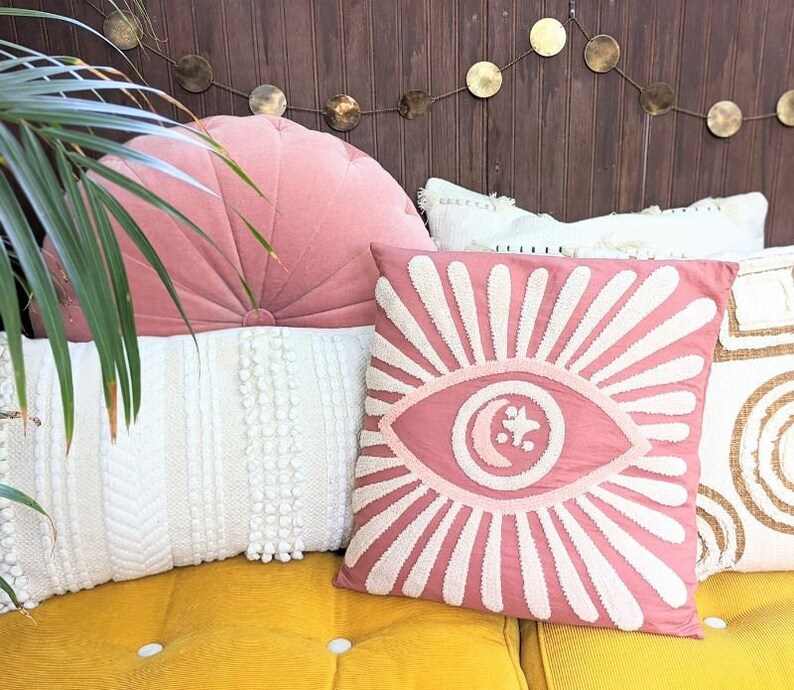 Mind's Eye Pillowcase Third Eye, Sacred Space, Lucid Dreaming, Recycled Cotton, Vegan, Pink Pillowcase Goddess Provisions image 1