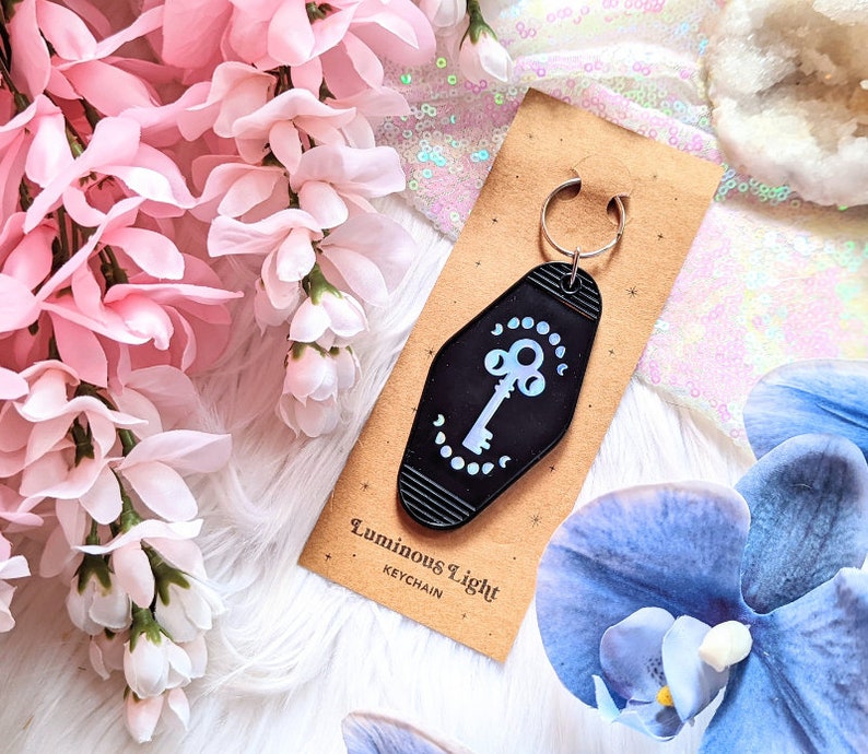 Moon Hotel Keychain Hotel, Charm, Moon Phases, Love Key Chain, Vintage Key Chain, Love is the Key, Witchy Things, Goddess Provisions image 4