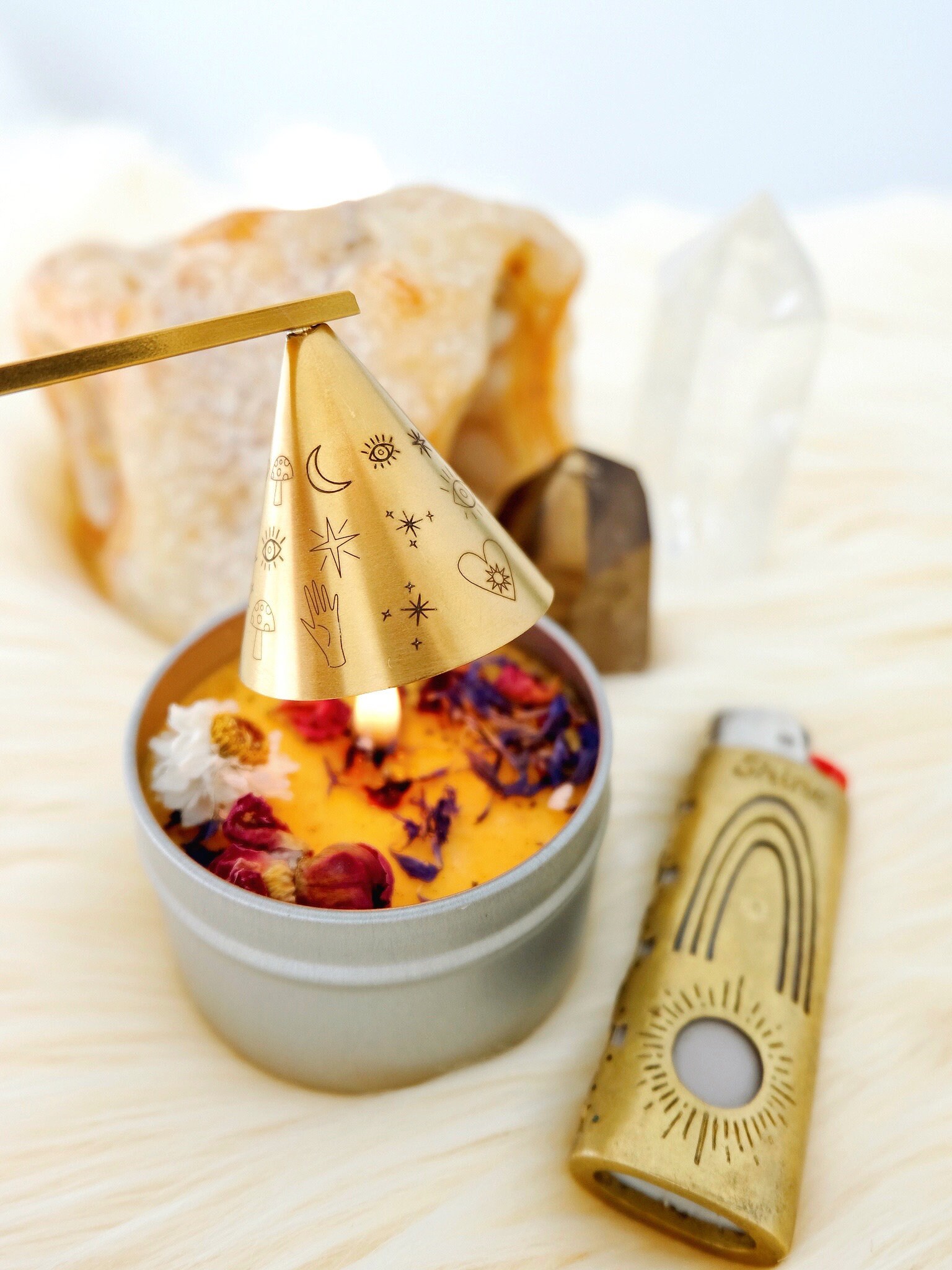 Altar Candle Snuffer Candle Magic Witchy Tools Brass Candle Etsy