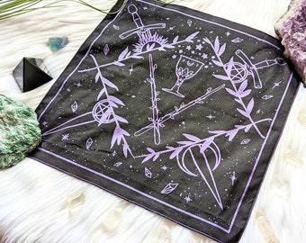 Organic Tarot Mat, Crystal Infused Tarot Mat, Altar Cloth, Tarot Cloth, Tarot Mat, Tarot Accessory, Crystal Grid, Tarot Reading, Oracle Deck